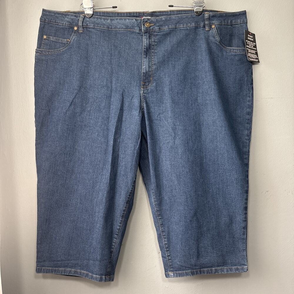 Denim 24/7 Capris Plus Size 32W Blue Stretch Jeans Bermuda Normcore Summer Basic